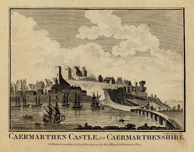 Caermarthen Castle, in Caermarthenshire by J.G. Wooding