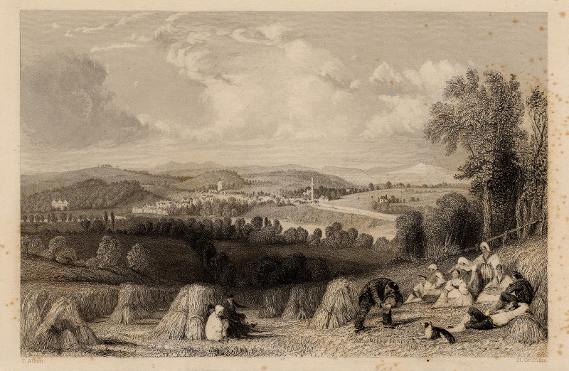 Coldstream, from the English Side (Berwickshire) by H. Griffiths, T. Allom