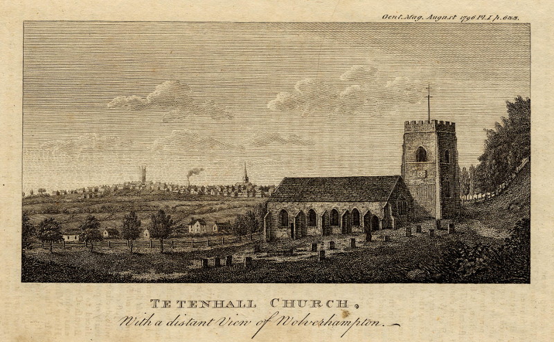 Tetenhall church, with a distant view of Wolverhampton by nn