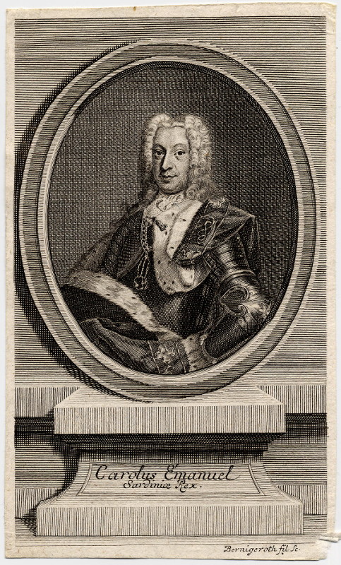 print Carolus Emanuel Sardinae Rex by Johann Martin Bernigeroth