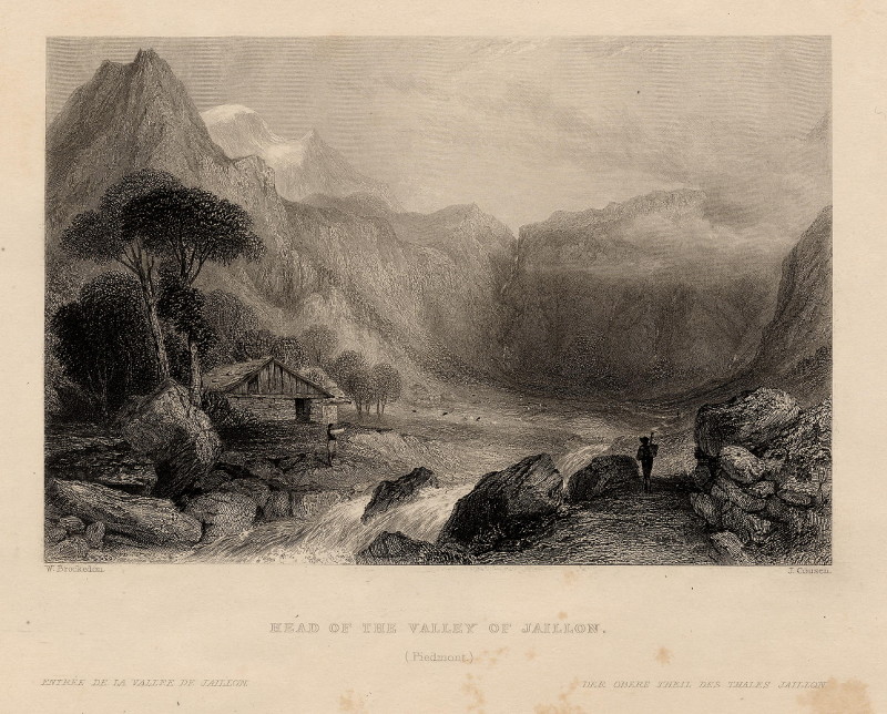 Head of the valley of Jaillon (Piedmont) by J. Cousen, W. Brockedon