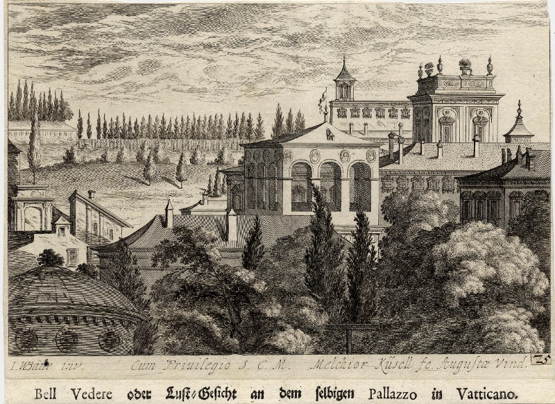 Bell Vedere oder Luft Gesicht an dem selbigen Pallazzo in Vatticano by Melchior Küsell, J.W. Baur
