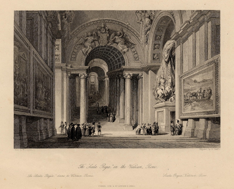 The Sala Regia in the Vatican, Rome by W.L. Leitch, E. Challis