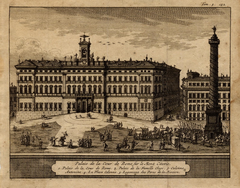 Palais de la Cour de Rome sur le Mont Citorio by Pieter van der Aa