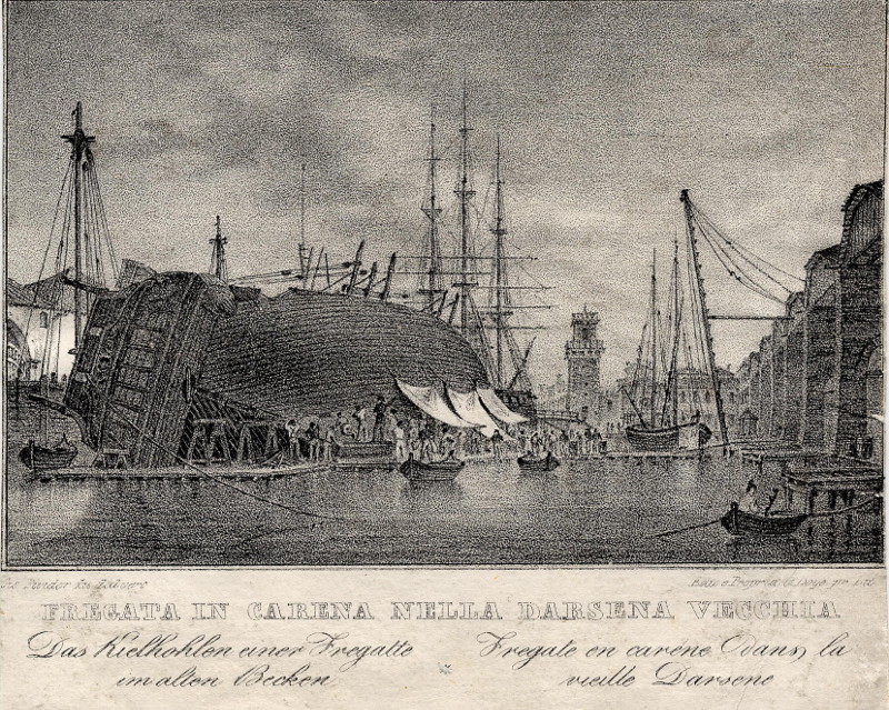 Fregata in Carena nella Darsena Vecchia by Giovanni Pividor