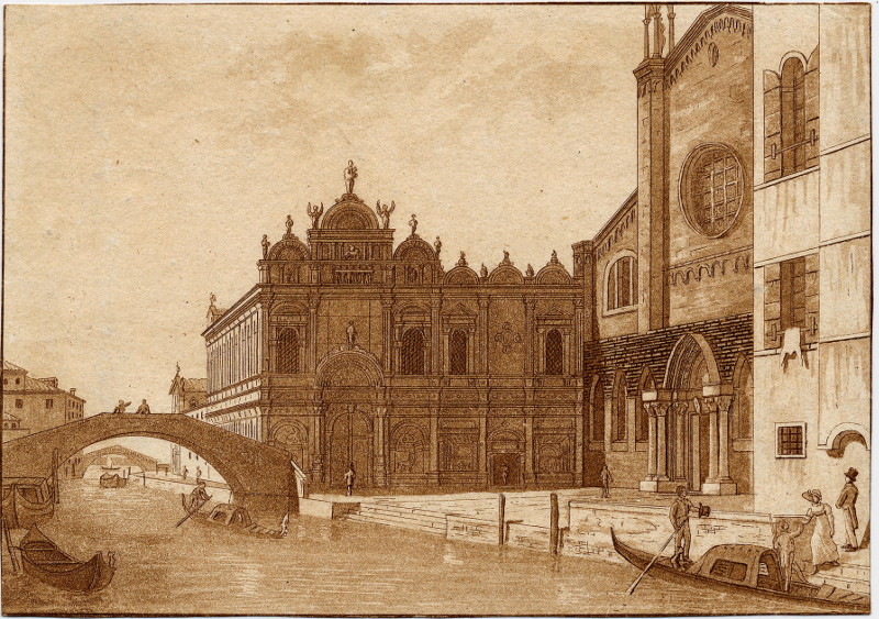 Kerk aan het kanaal in Venetië by nn