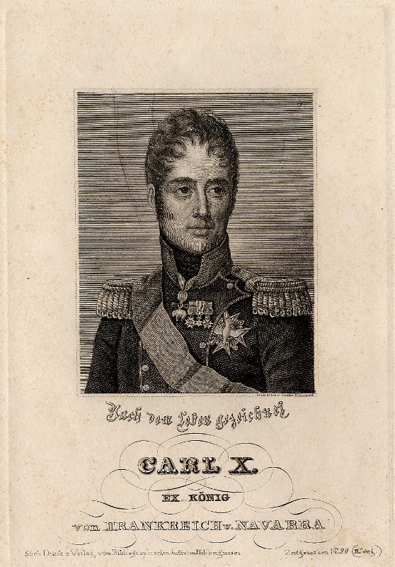 print Carl X. Ex-König von Frankreich und Navarra by Gustav Metzeroth