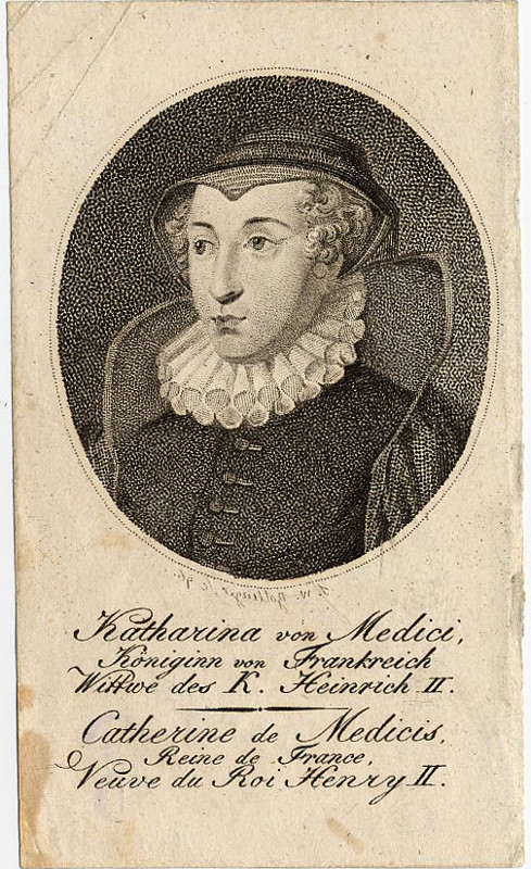 print Katharina von Medici, Koniginn von Frankreich, Wittwe des K. Heinrich II by nn