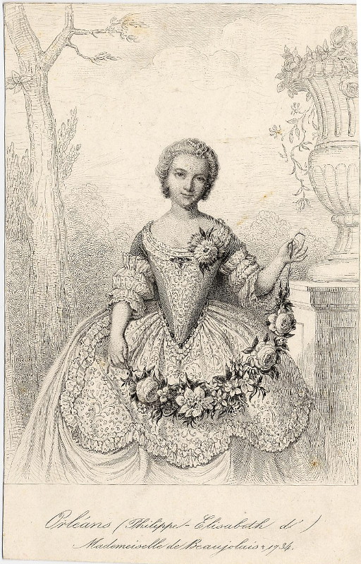 print Orléans (Philippe - Elisabeth d´) Mademoiselle de Beaujolais 1734 by nn