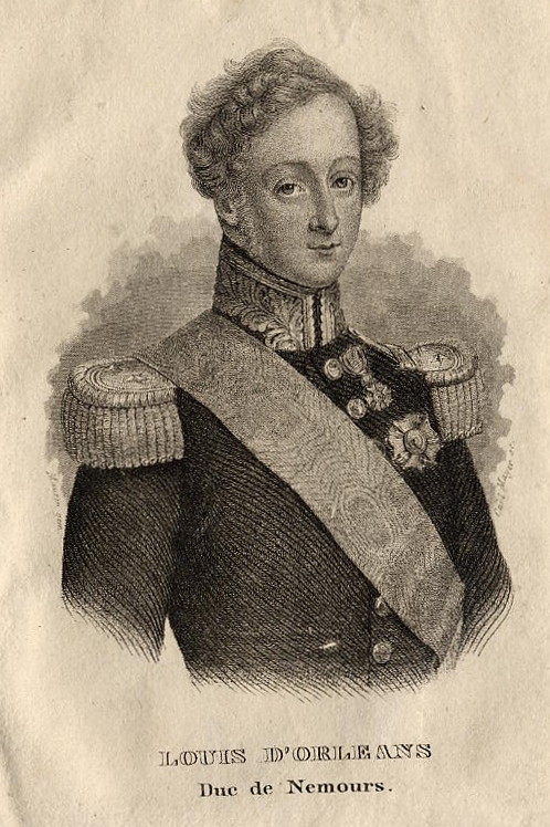 print Louis d´Orléans, Duc de Nemours by Carl Mayer, Maurin