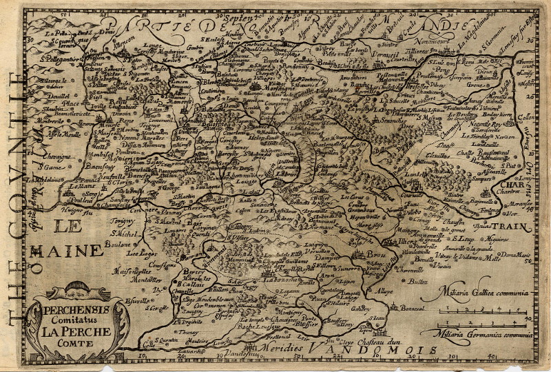 The countie of Pertica; Perchensis Comitatus; La Perche Comte by Gerhard Mercator en Jodocus Hondius