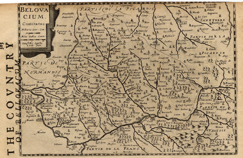 The countrie of Bellovacum/ Belovacium Comitatus by Gerhard Mercator en Johannes Cloppenburg