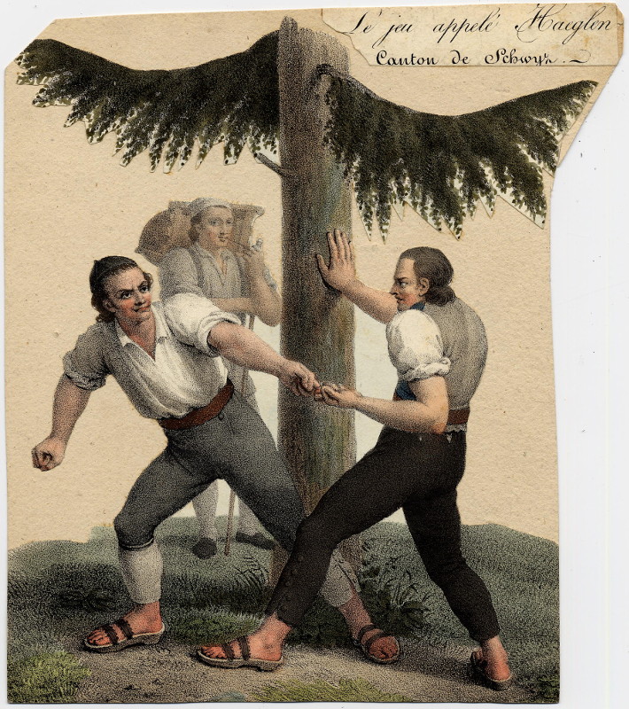 Le jeu appelé Haeglen, Canton de Schwyz. by Engelman, Zwinger, naar M. Föhn
