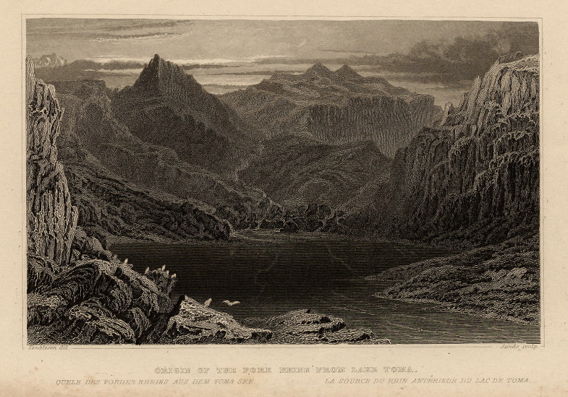 Origin of the Fore Rhine from Lake Toma by Tombleson, Sands