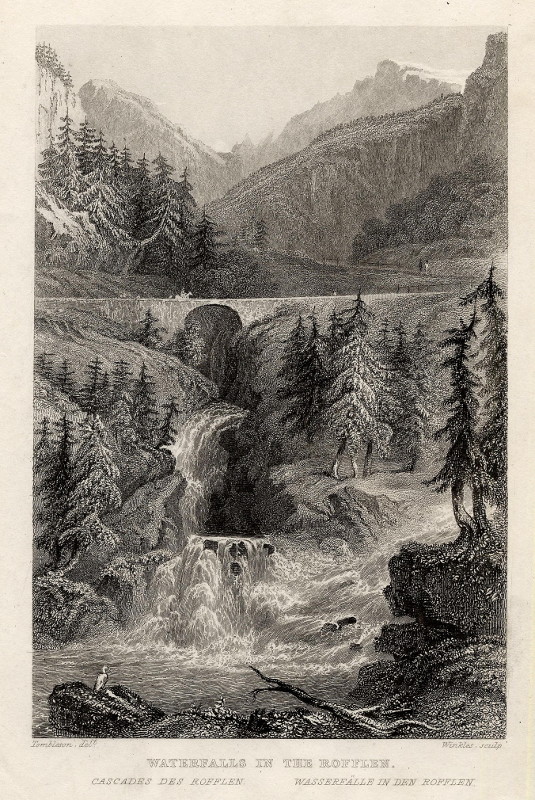 view Waterfalls in the Rofflen by W. Tombleson, H. Winkles