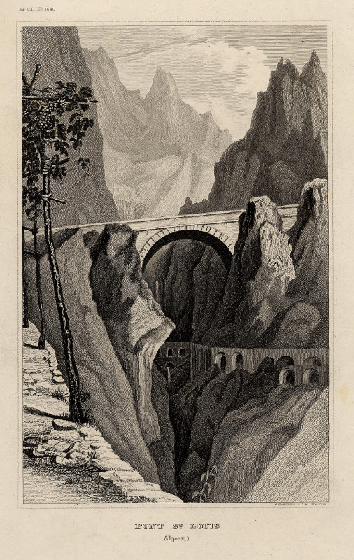 view Pont St. Louis (Alpen) by J.G. Martini