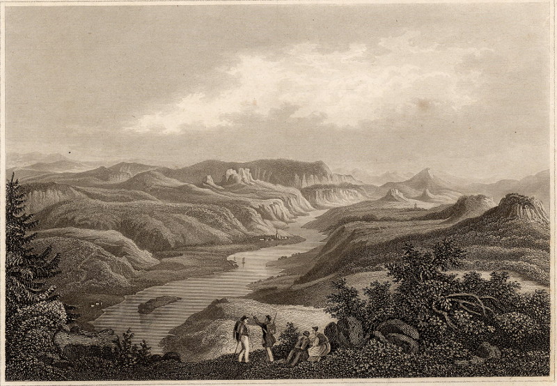 Die Elbe gegen Schandau, dem Winterberg und Böhmen, vom Lilienstein aus. by nn