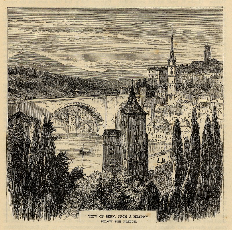 View of Bern, from a meadow below the bridge by nn