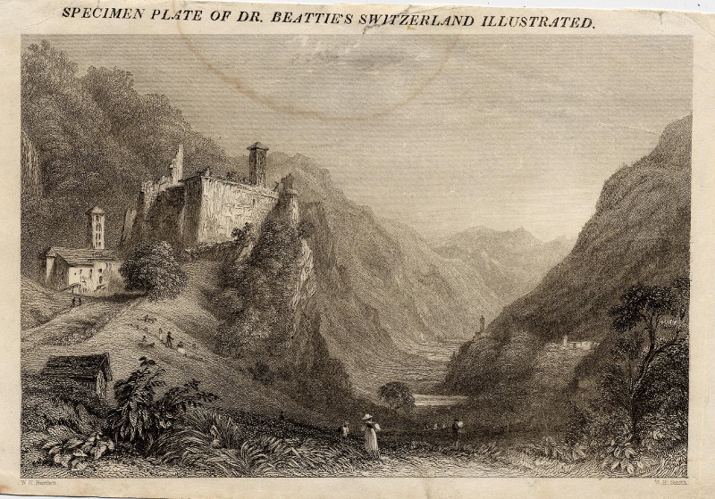 Specimen plate of Dr. Beattie´s Switzerland Illustrated by W.H. Bartlett, W.R. Smith