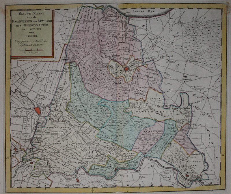 Nieuwe Kaart van de kwartieren van Eemland en ´t Overkwartier in ´t Sticht van Utrecht by Isaak Tirion