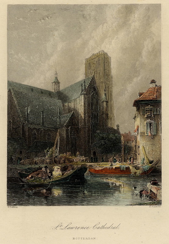 view St. Lawrence Cathedral, Rotterdam by G. Balmer, H. Winkles