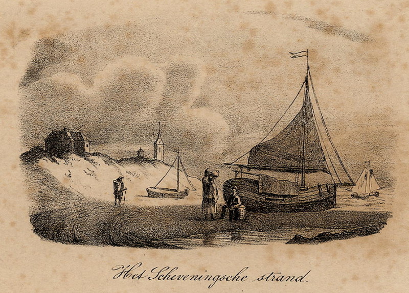 Het Scheveningsche strand by nn, mogelijk J. van Genk naar H. van Geelen