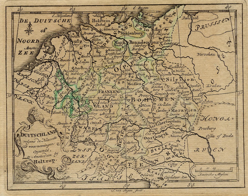 Duitschland volgens de Nieuwste waarnemingen. Opgesteld te Amsterdam by Holtrop. by J. van Jagen