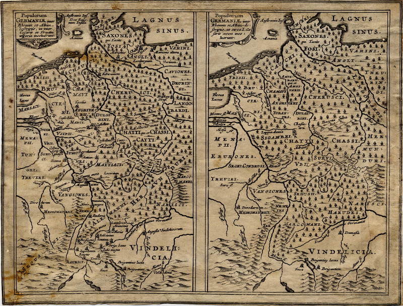 Populorum Germaniae inter Rhenum et Albim Descript ut inter Coesaris et Traiani imperia Incoluerunt by P. Clüver