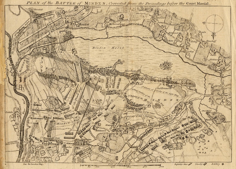 Plan of the Battle of Minden, Corrected from the Proceedings before the Court Martial by nn