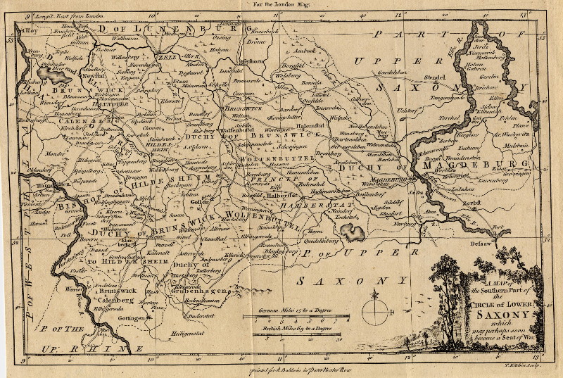 A map of the Southern Part of the Circle of Lower Saxony which may perhaps soon become a Seat of War by T. Kitchin