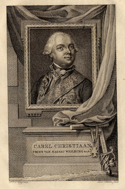 print Carel Christiaan, Prins van Nassau Weilburg &c &c by F. Haag, R. Vinkeles