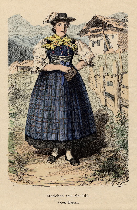 print Madchen aus Seefeld, Ober-Baiern. by F.L.M., C. R.