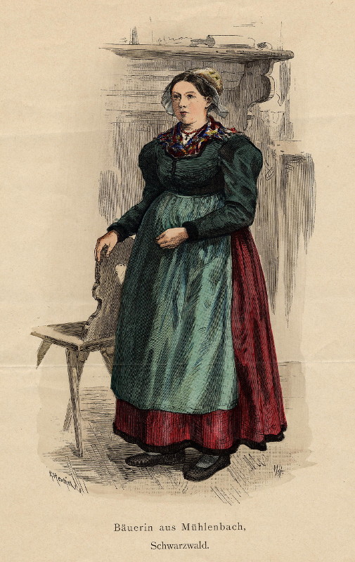 print Bauerin aus Muhlenbach, Schwarzwald. by R. Henkel