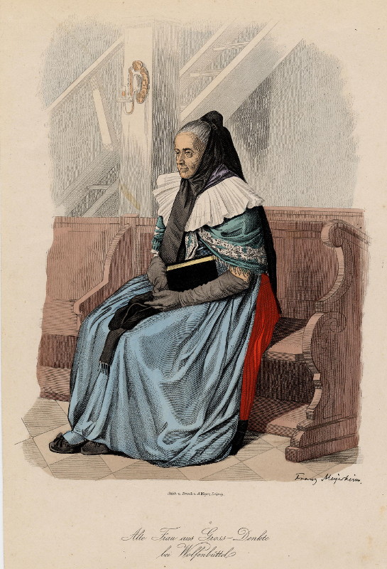 print Alte Frau aus Gross-Denkte bei Wolfenbuttel by E.F. Meyerheim, A. Weger