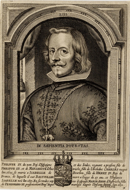 print Portret van Filips IV, koning van Spanje by P. de Jode II