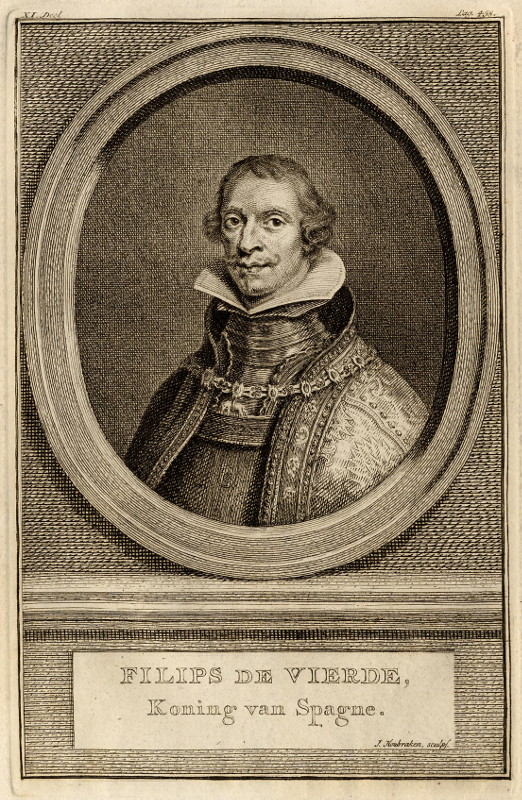 print Filips de Vierde, Koning van Spanje by J.Houbraken