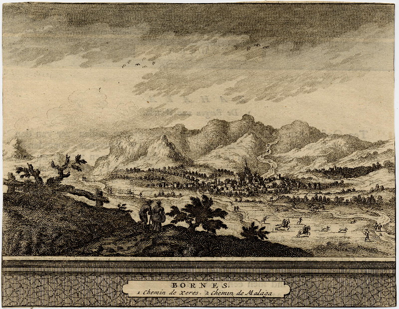 Bornes 1. Chemin de Xeres. 2 Chemin de Malaga by Pieter van der Aa