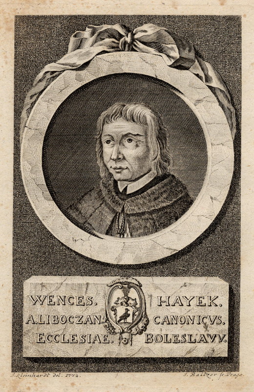 print Wences Hayek a Liboczan Canonicus Ecclesiae Boleslavu by J. Kleinhardt, J. Baltzer