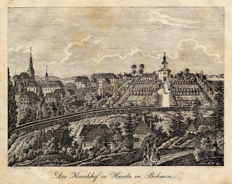 Der Kirchhof zu Haida in Bohmen by C.W. Medau, W. Donain
