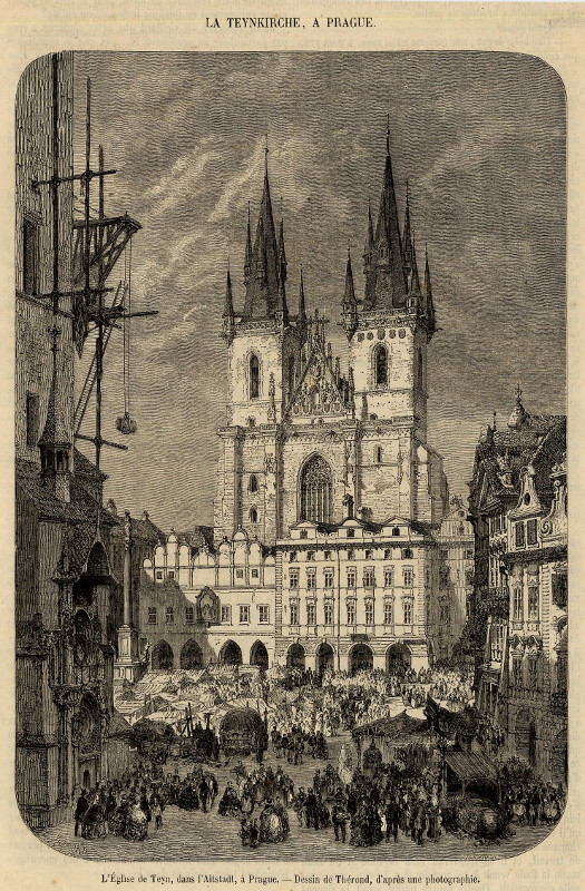 view L´Eglise de Teyn, dans l´Altstadt, a Prague by Therond, A. Gusmand