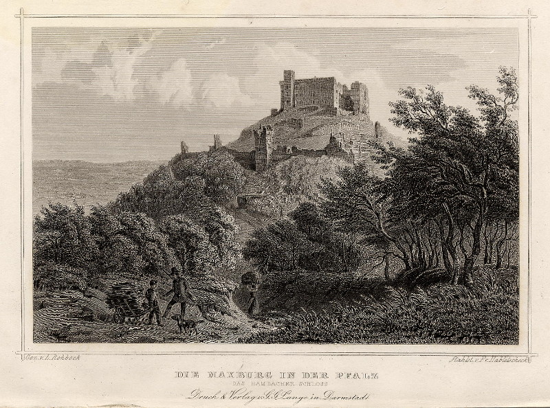 Die Maxburg in der Pfalz, Das Hambacher Schloss by L. Rohbock, Fr. Hablitscheck