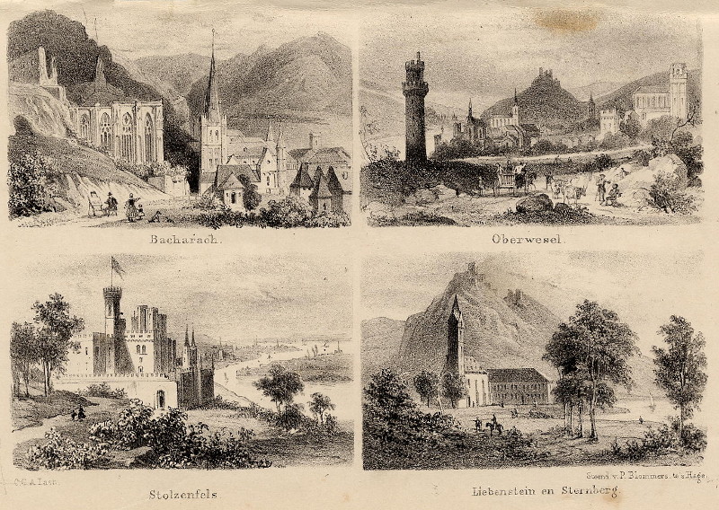 Bacharach, Oberwesel, Stolzenfels, Liebenstein en Sternberg by C.C.A. Last