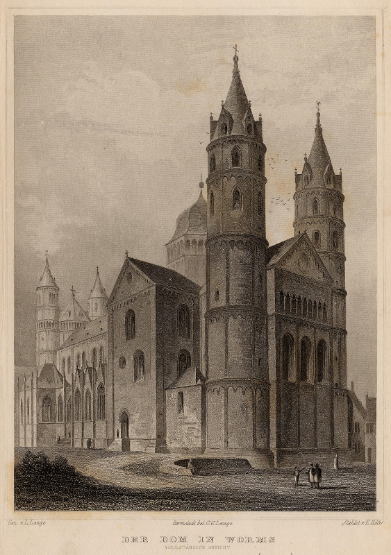 view Der Dom in Worms by L. Lange, E. Hofer