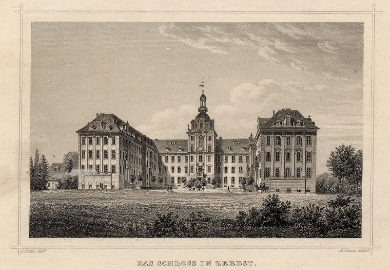 Das Schloss in Zerbst by J. Pozzi, A. Fesca
