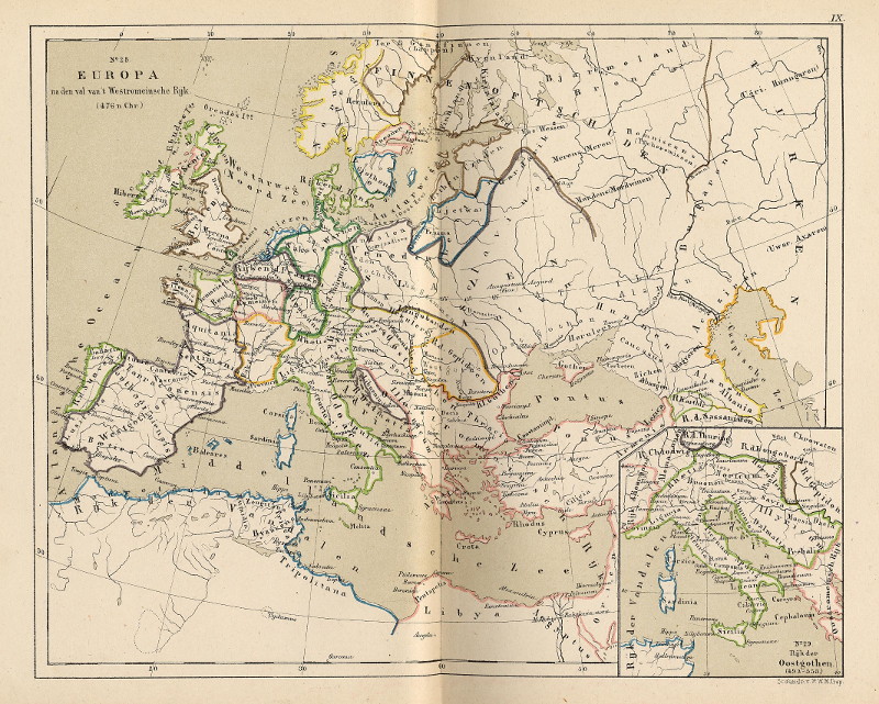 Europa na den val van  Westromeinsche Rijk (476 n.Chr.); Rijk der Oostgothen (493-553) by P.W.M. Trap