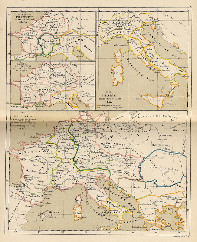 Het Rijk der Franken 511 na Chr en 687-714; Italie; Europa onder Karel den Groote (766-814) by P.W.M. Trap