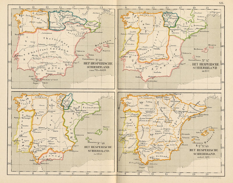 Het Hesperische Schiereiland, van 711-1028; in 1157; in 1252; sedert 1492 by P.W.M. Trap