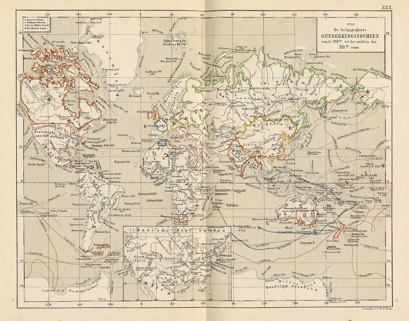 De belangrijkste ontdekkingstochten van de XVI-de eeuw tot het midden der XIX-de eeuw by P.W.M. Trap