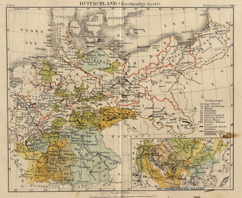 Duitschland (Staatkundige kaart) by F. Bruins