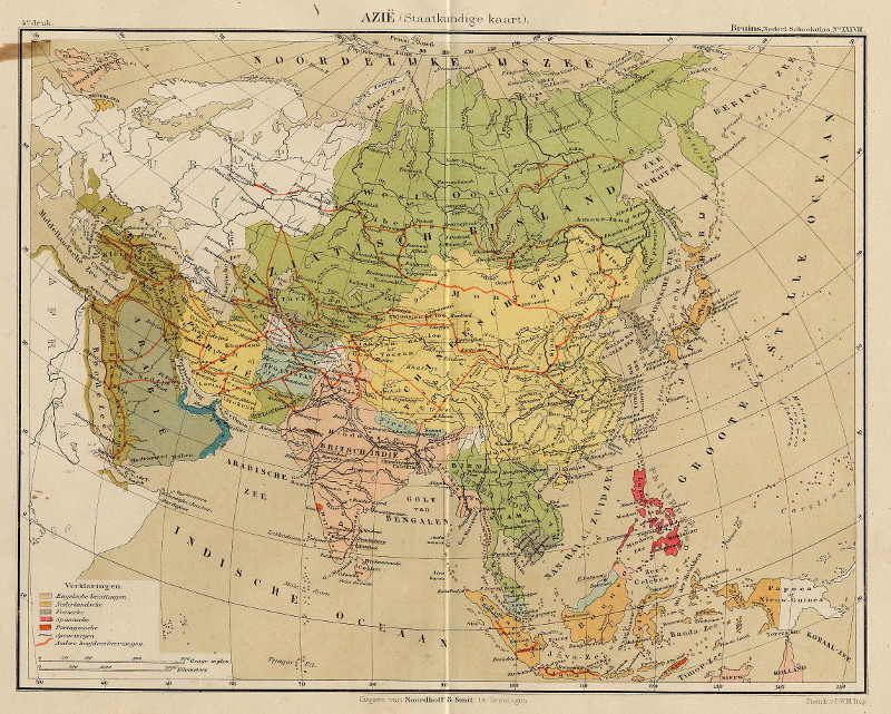Azie (Staatkundige kaart) by F. Bruins